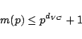 \begin{displaymath}m(p)\le p^{d_{VC}} + 1
\end{displaymath}