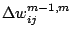 $\displaystyle \Delta w^{m-1,m}_{ij}$