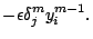 $\displaystyle -\epsilon \delta^m_j y^{m-1}_i.$