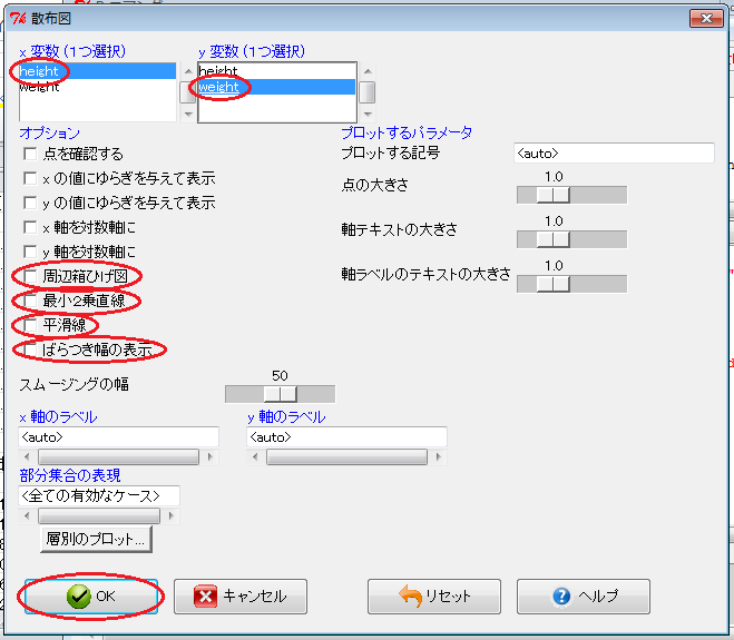 散布図の作成（2）