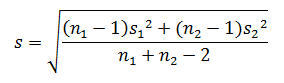 2標本検定の数式（1）