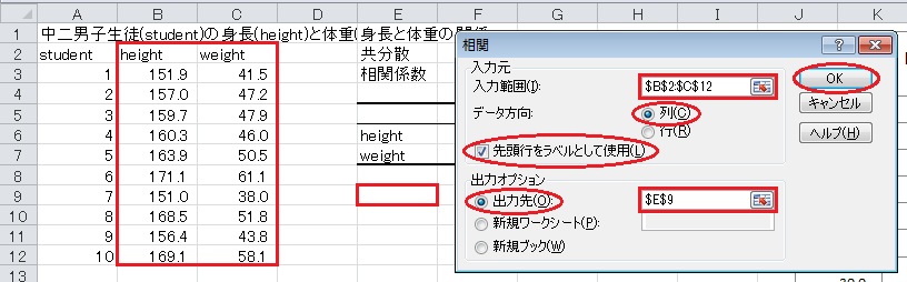 相関係数の計算（2）